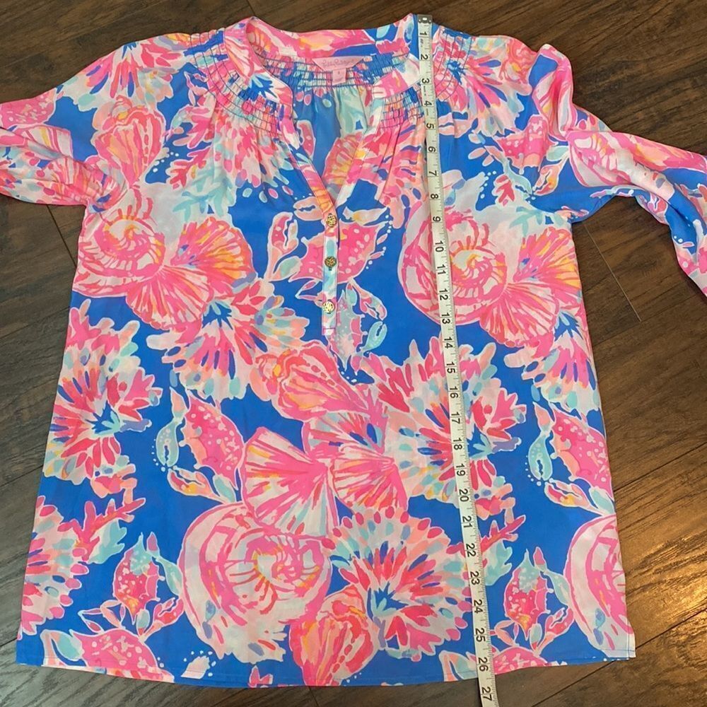 NWOT - Lilly Pulitzer Bennet Blue Bay Dreamin Elsa Blouse - Size Small - Picture 8 of 12